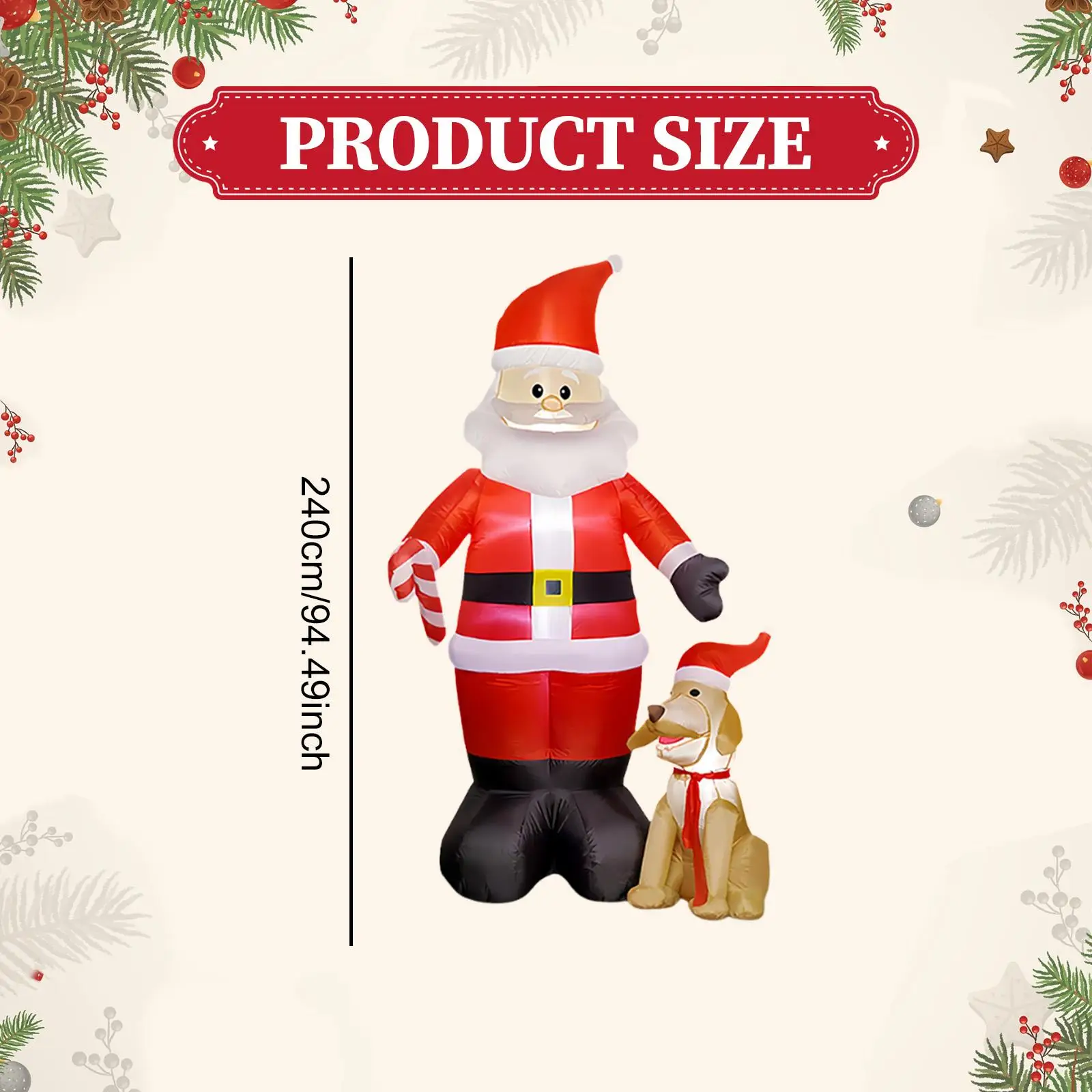 Christmas Inflatable, Blow up Santa and Dog, Novelty LED Lighted Outdoor Decoration, 7.9 ft for Garden Party Lawn Backyard Decor