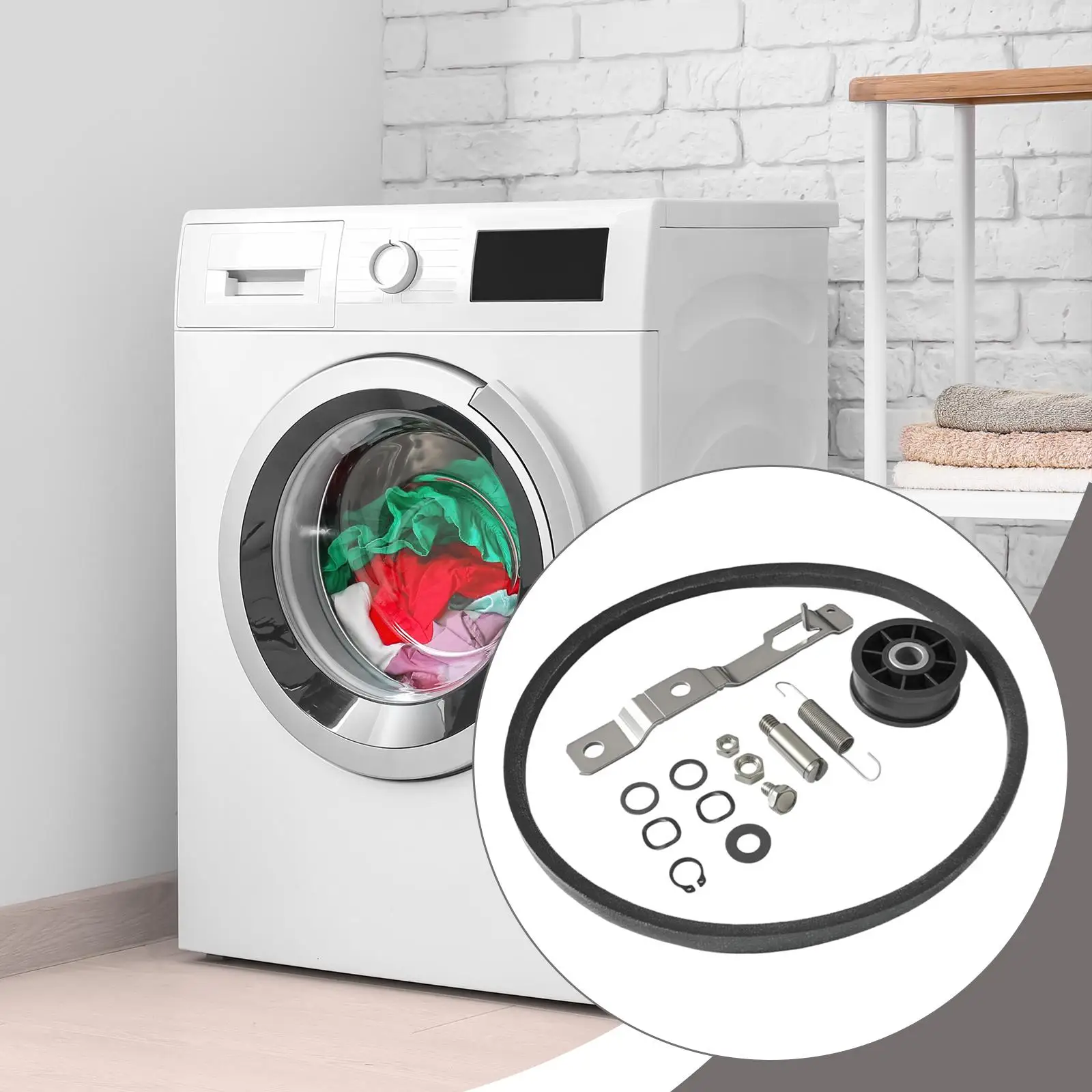 Kit de palanca y correa tensora de lavadora 959P3 Compacto Práctico Fácil de usar Compacto Fácil de instalar Repuestos de repuesto para baño