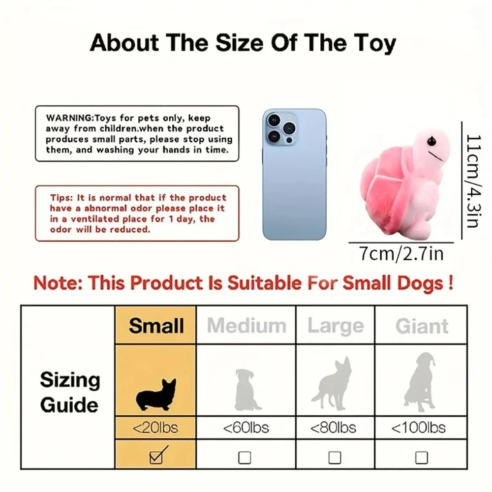 Juguete de peluche en forma de tortuga para perros para moler los dientes y limpiar los dientes para jugar interactivo - imagen 4