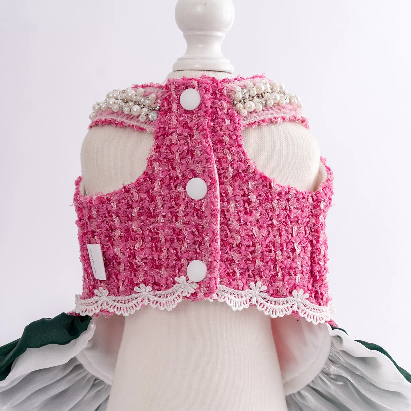 Vestidos lolita de Tweed para perros pequeños, vestido de princesa para perros, vestido de boda para mascotas, ropa Formal para fiesta de cumpleaños, vestido de tul para perros - imagen 5