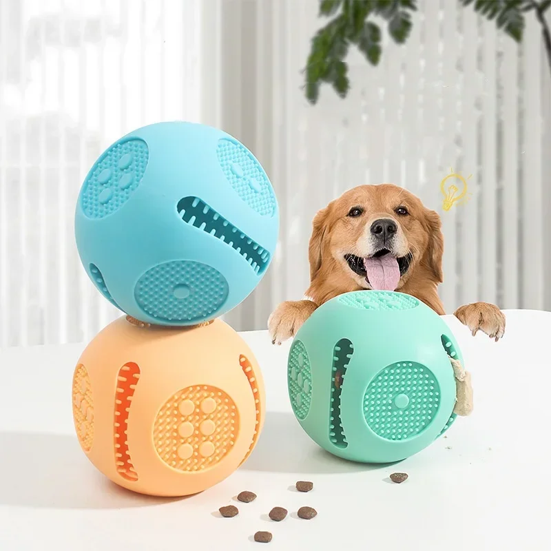 Juguete interactivo para perros y gatos, Bola de comida de goma para limpieza de dientes, pelota de juguete con fugas, juguetes para masticar, suministros para perros y mascotas, accesorios - imagen 3
