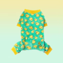 Pijamas para Perros Pato Amarillo para Perros Pequeños Material Suave Estirable Perros Jammies Pijamas para Gatos Ropa para Perros