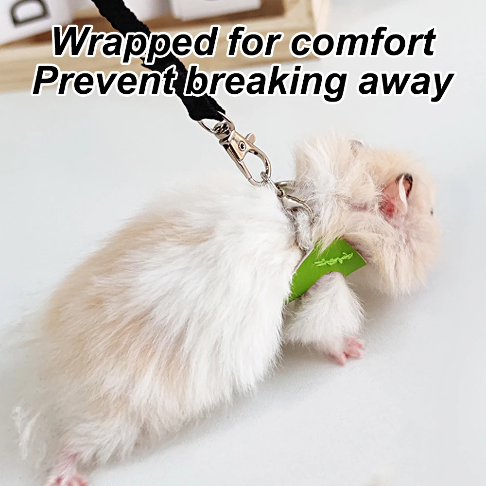 4 unids/set de arnés de quoll de azúcar + juego de correa Collar ajustable a prueba de escape para mascotas animales pequeños hámster planeadores de azúcar ardillas - imagen 5