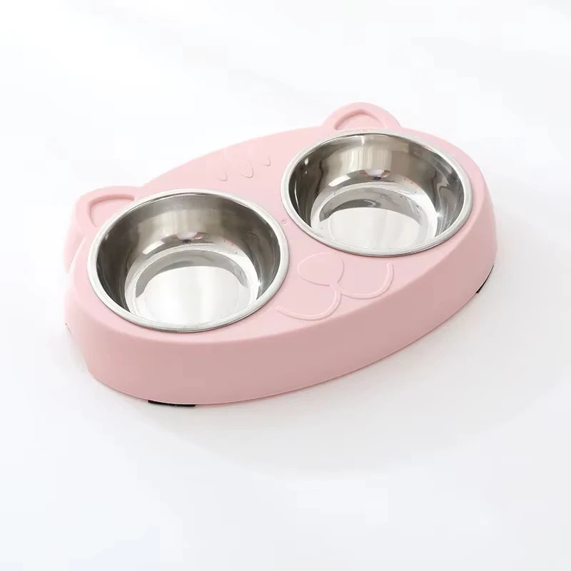 Macaron-cuenco doble para mascotas, bandeja de plástico para comida para perros y gatitos, alimentador, suministros para mascotas, accesorios - imagen 4