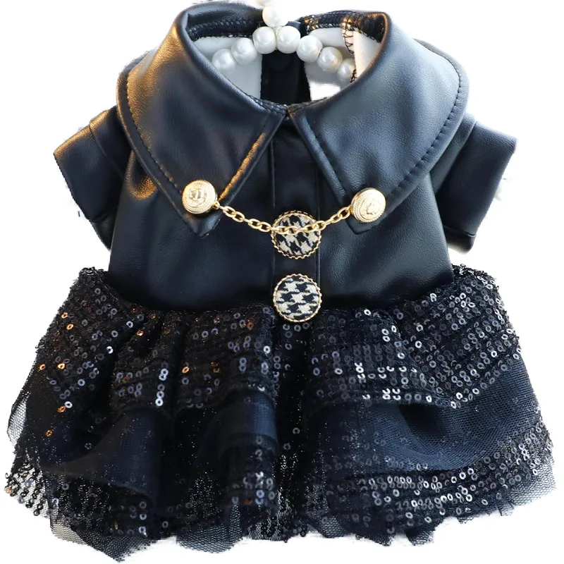 Chaqueta elegante con lentejuelas para perros y gatos – Ropa de fiesta - imagen 4