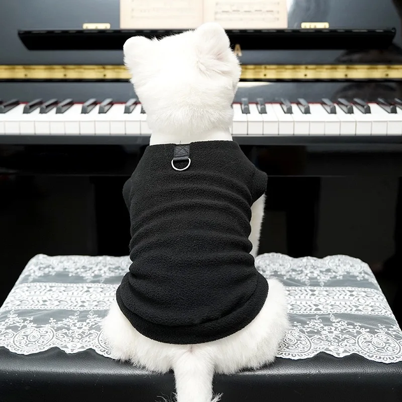 Sudadera sin mangas terciopelo lazo para perros y gatos – Abrigo invierno - imagen 5
