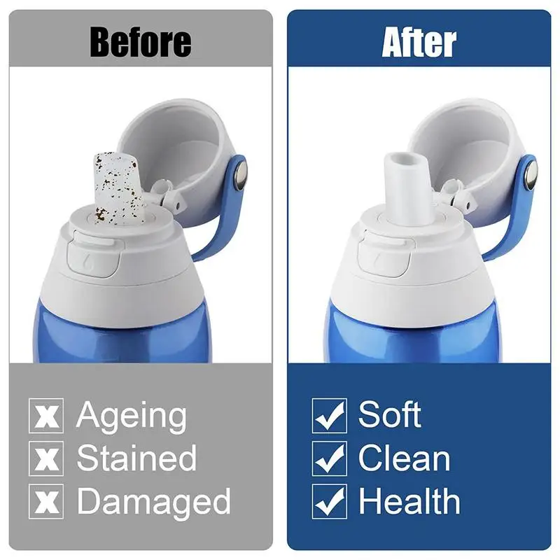 Piezas de repuesto para botella de agua, válvula de mordida de silicona, filtro de agua de 4 piezas, reemplazo antifugas - imagen 4