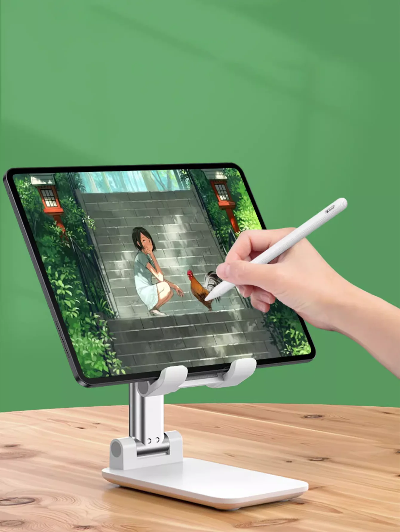 360 ° Soporte ajustable para tableta y teléfono con rotación, soporte telescópico plegable para mesita de noche para iPhone Android (1 unidad)