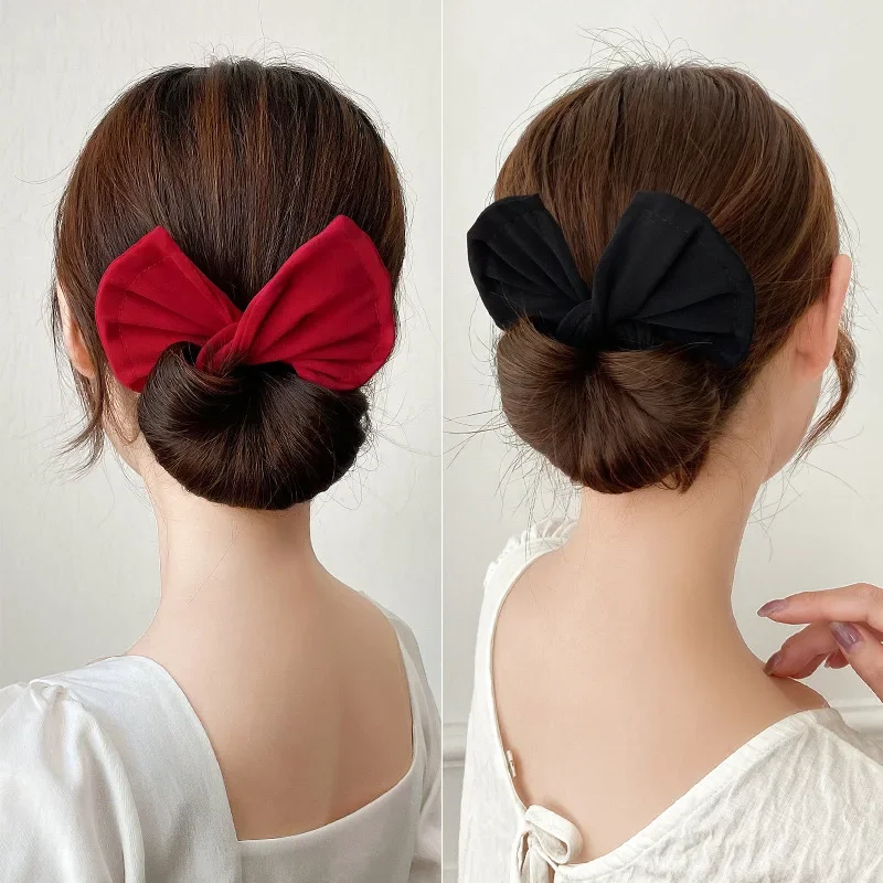 Dispositivo de horquilla en forma de lazo para mujer, horquilla dulce y encantadora, moño de pelo rápido, herramientas de peinado, accesorios para el cabello trenzado