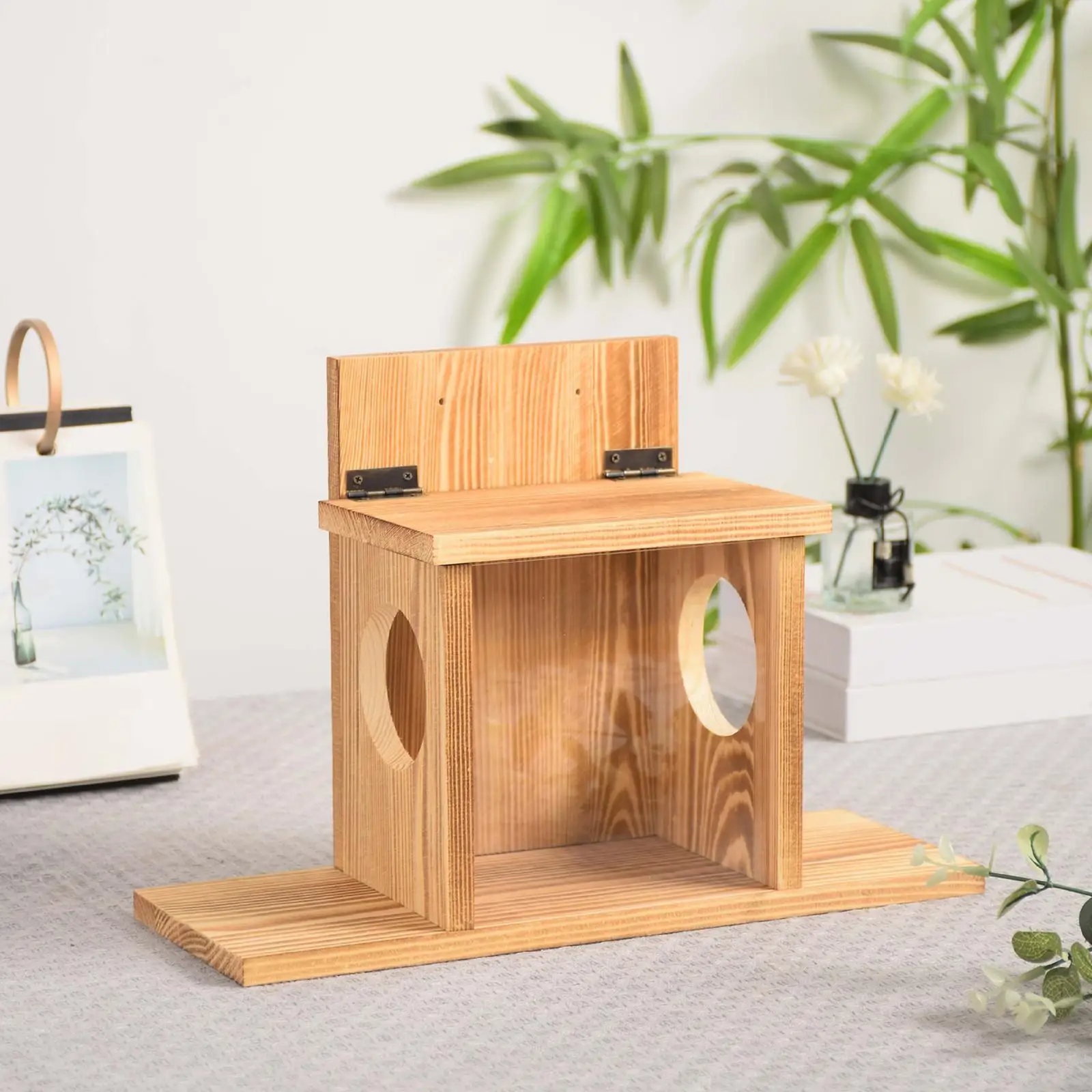 Comedero de ardilla, divertida y estable casa de ardilla para jardines al aire libre, patio trasero