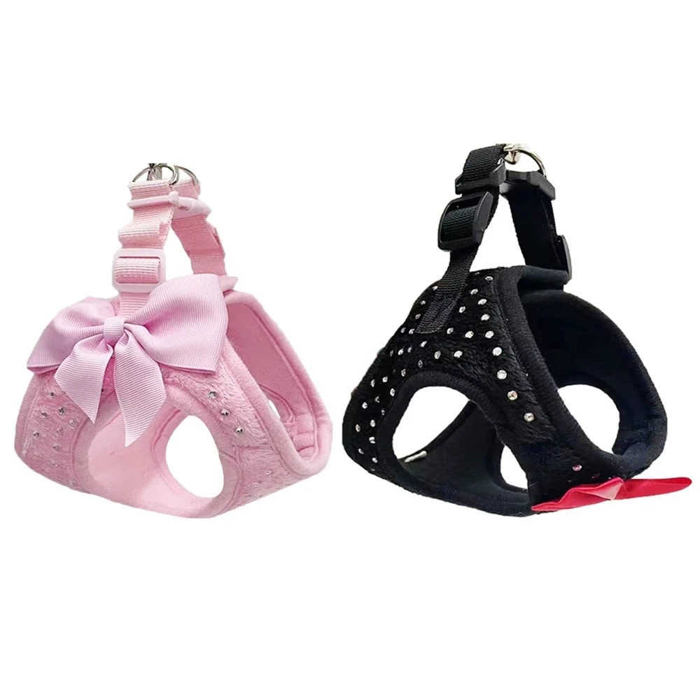 Arnés para perros y gatos, chaleco, conjunto de cuerda para el pecho, arnés ajustable con diamantes de imitación para mascotas, accesorios para caminar al aire libre para perros pequeños y medianos - imagen 5