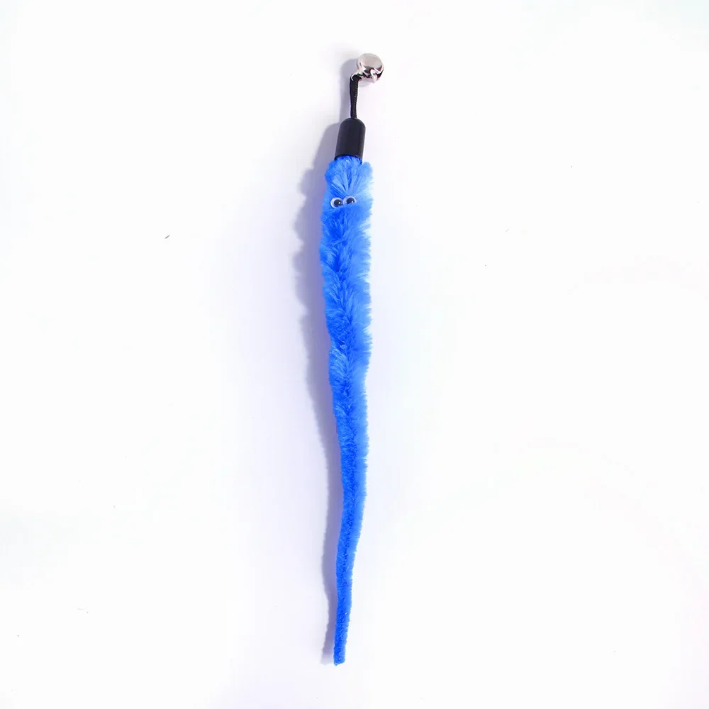 Juego de juguetes retráctil con cabeza de repuesto de plumas de oruga para Gato, palo divertido para gato, caña de pescar, juguetes interactivos para gatos, productos para mascotas - imagen 4