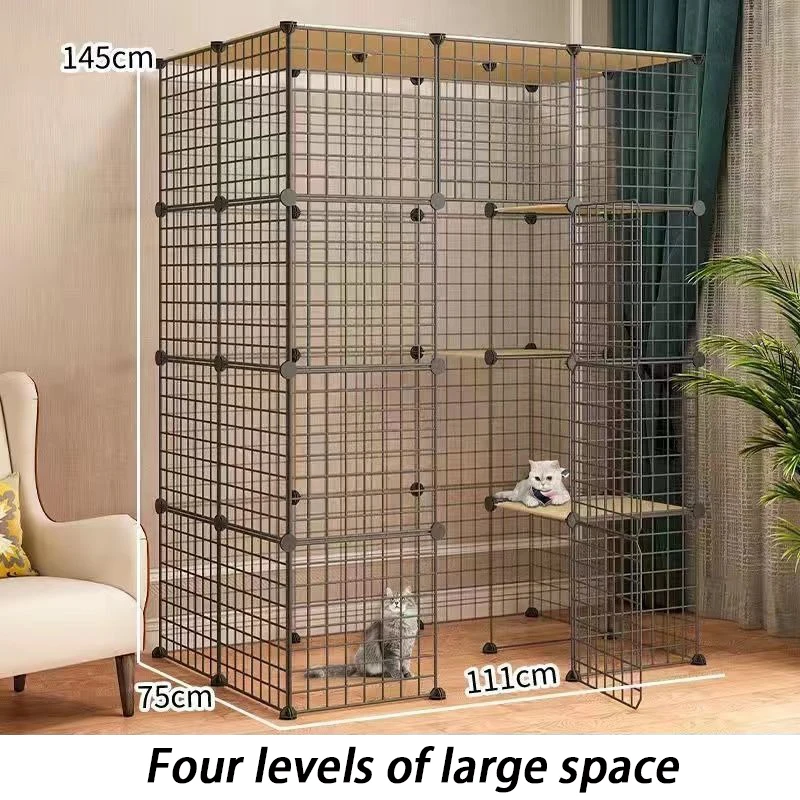 Jaulas grandes para gatos DIY, jaula para gatos de interior, casa de Villa, espacio libre, jaulas para mascotas, hogar, gatito barato, suministros antidesgar para gatitos - imagen 4