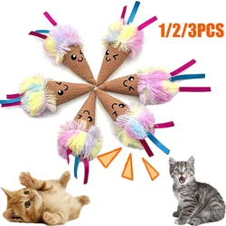 Juguete para masticar para gatos con campana, rechinar los dientes, peluche interactivo, juguete para masticar gatos y gatitos, juguete con sonido, suministros para mascotas