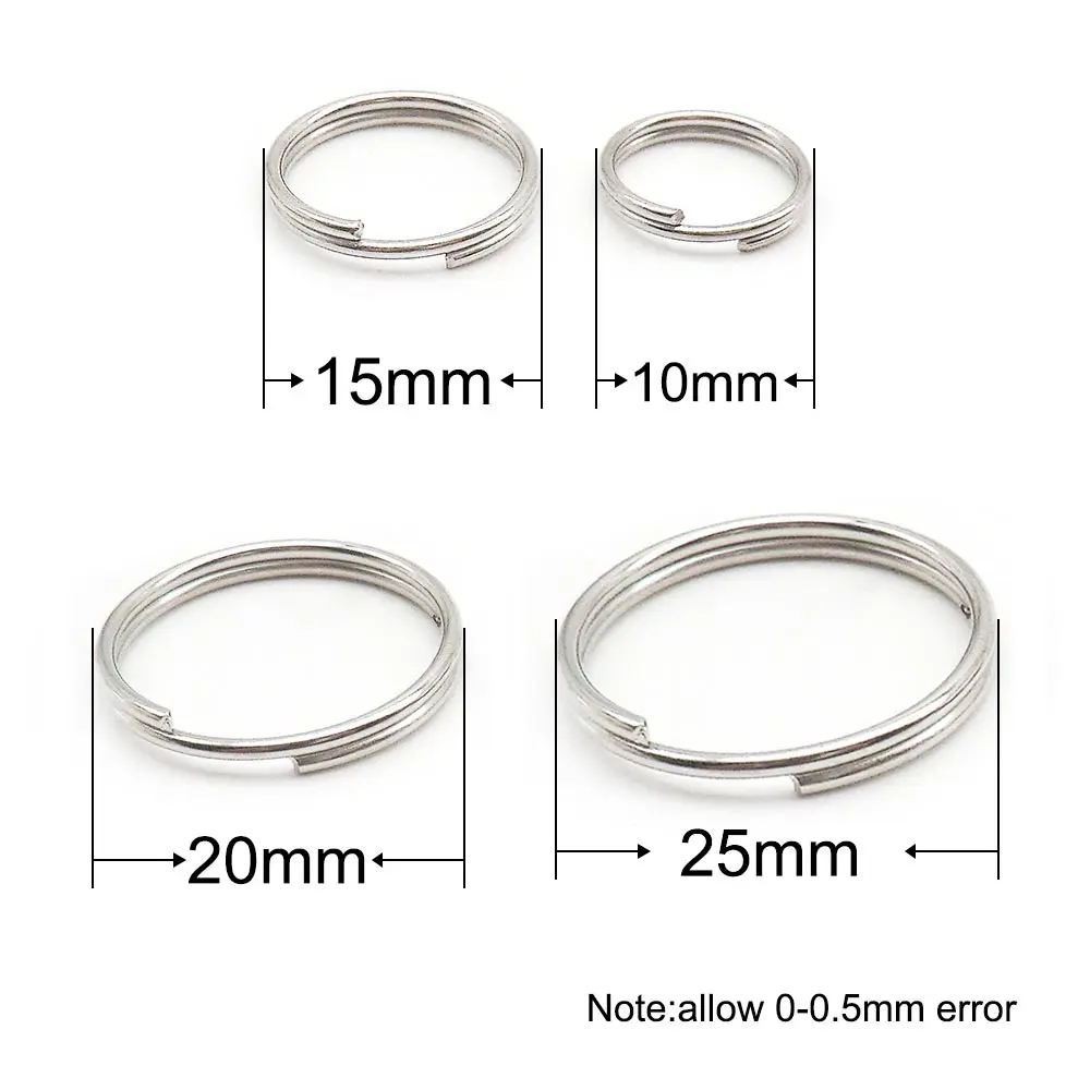 100 Uds. Venta caliente etiqueta de identificación de mascota 10MM 15MM llavero de acero inoxidable colorido colgante de Metal suministros Accesorios - imagen 2