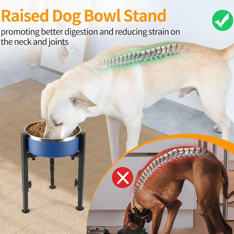 Soporte de Metal para cuencos para perros y gatos, soporte para cuencos para gatos, ancho ajustable, altura, protege la columna Cervical, cuencos, estante, suministros de productos para mascotas