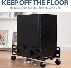 Soporte móvil para CPU con ruedas – Carro ventilado para PC compacto