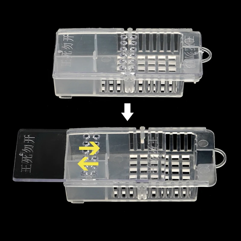 Jaula de transporte de plástico para apicultura, jaula de reina push-pull, caja receptora de insectos de abeja, herramientas de cría de apicultor, 10/20 piezas - imagen 5