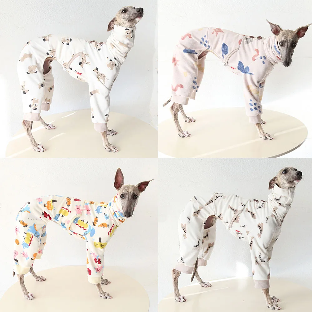 Pijama enterizo de invierno para perro Galgo Italiano, cálido