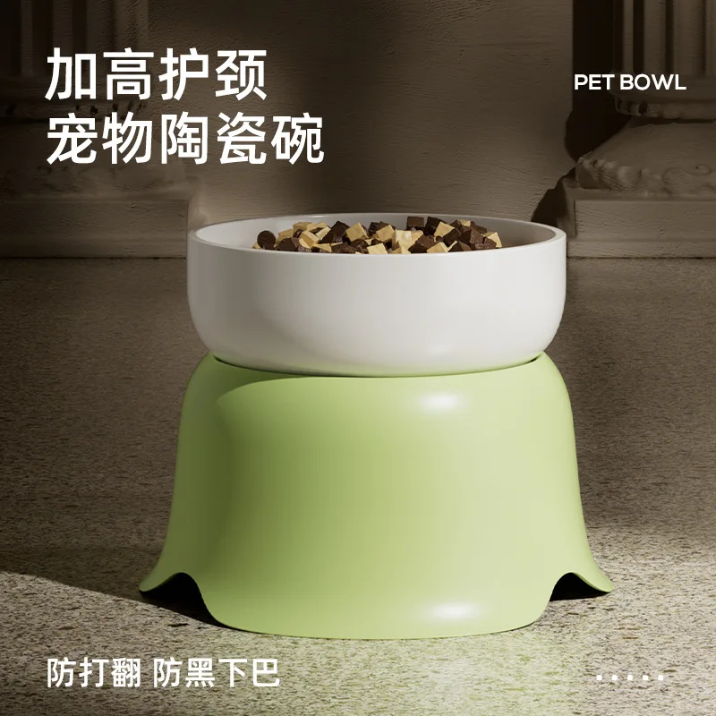 Cuencos para perros y gatos, cuenco de cerámica antinegro para comida de gato, cuenco de agua, protección de acero inoxidable, columna Cervical, comida para perros, cuencos de arroz - imagen 4