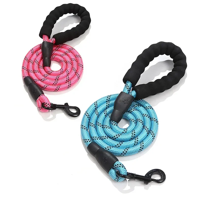 Correa redonda de nailon reflectante a prueba de explosiones para perros, suministros para mascotas, cuerda trenzada para perros grandes - imagen 4