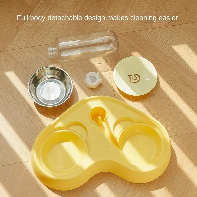 Comedero para gatos, cuenco de alimentación de agua, cuenco para gatos dos en uno integrado con agua y comida, suministros para mascotas, accesorios de alimentación