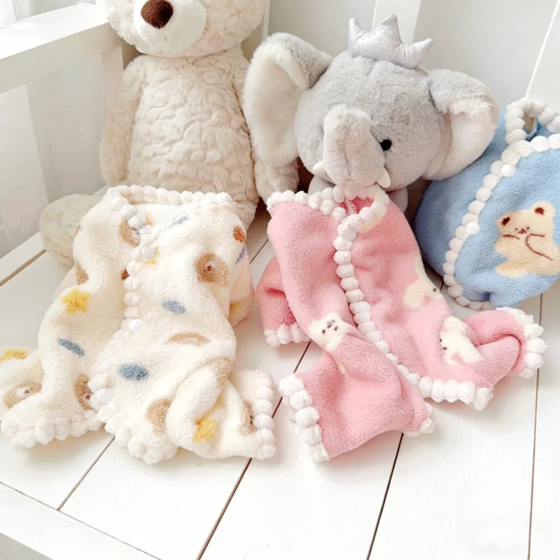 Mono de lana para perros con estampado de conejo y oso, ropa para perros de cuatro patas, abrigo cálido para otoño e invierno, pijamas para mascotas Chihuahua y gatos