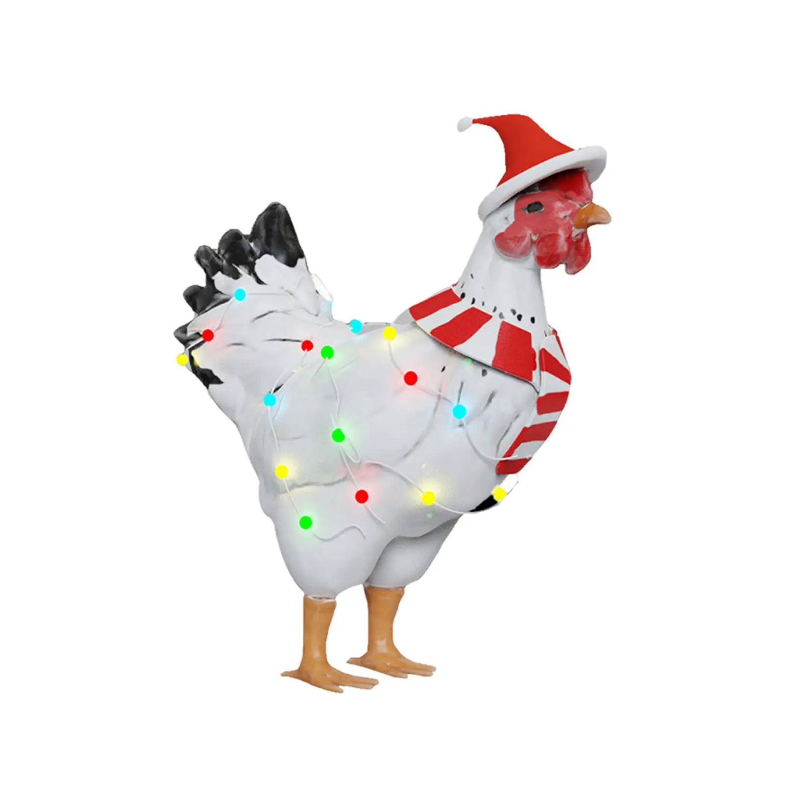Estatua de pollo de jardín solar, escultura animal creativa coleccionable con luz solar, decoración navideña al aire libre para patio - imagen 2