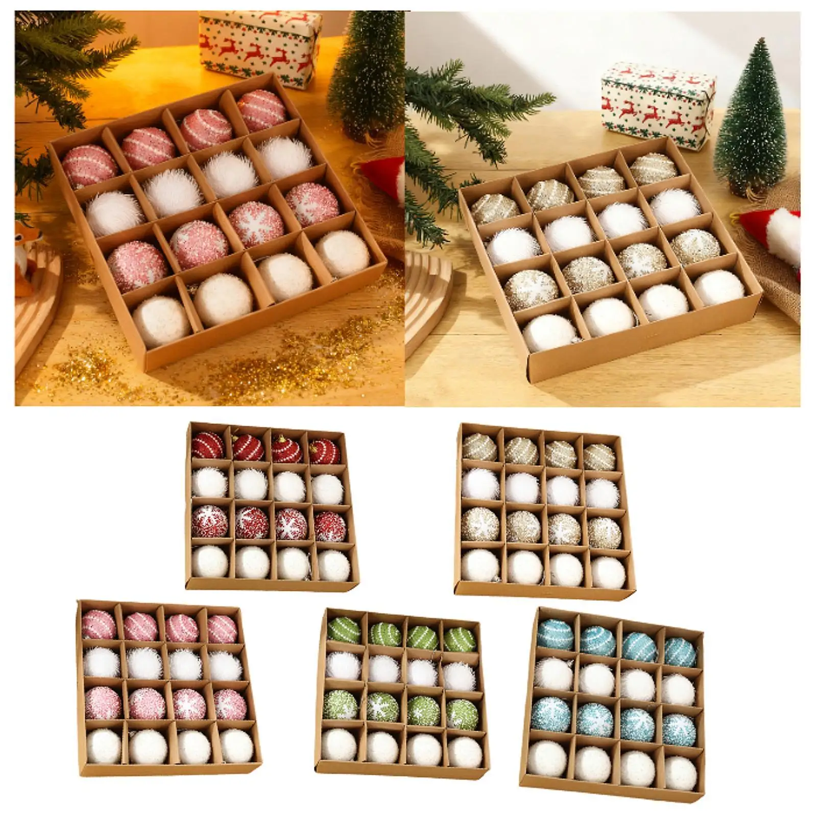 16x decoraciones colgantes para árbol de Navidad colgantes creativos portátiles de Navidad - imagen 4