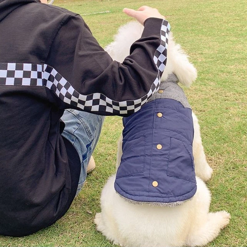 Ropa para perros y cachorros, chaleco de algodón de peluche de Corgi Pomerania, abrigo de algodón sin mangas de lana de cordero para otoño e invierno - imagen 5