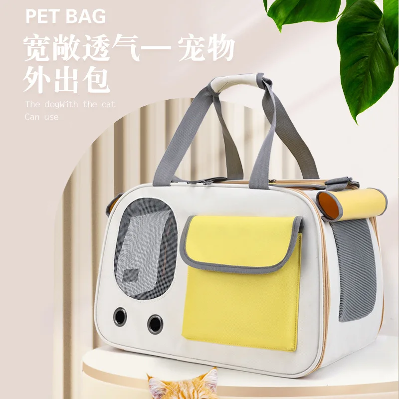 Bolsas para gatos de gran capacidad, bolsa ligera de viaje transpirable para mascotas, nueva moda, tela Oxford, bolsos de hombro para perros, productos para mascotas - imagen 4