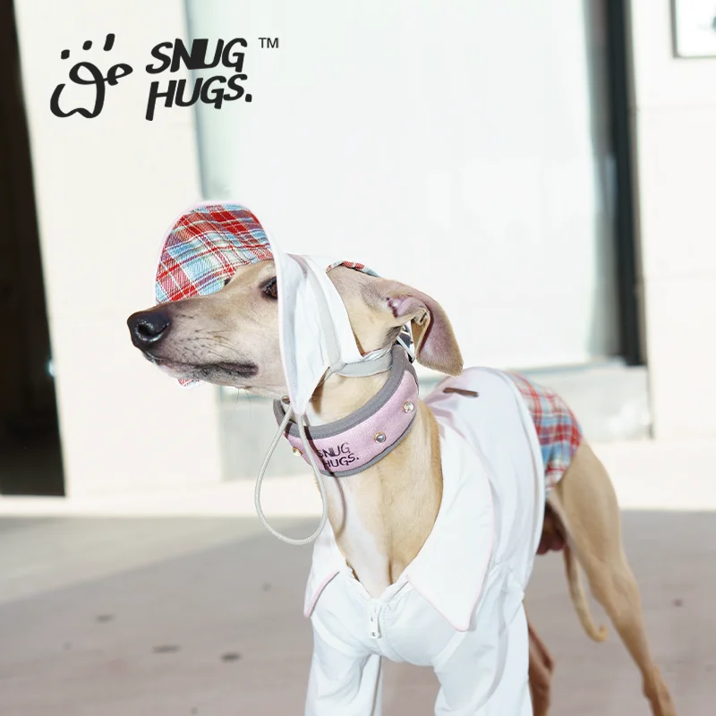 Sombrero de perro de moda verano galgo Whipbit sombrero de protección solar UPF50 + sombrero de enfriamiento ajustable a cuadros y cuello a cuadros