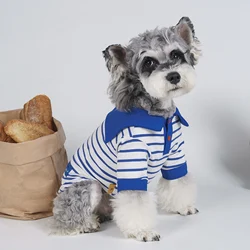 Polo azul rayas transpirable para perros – Ideal verano