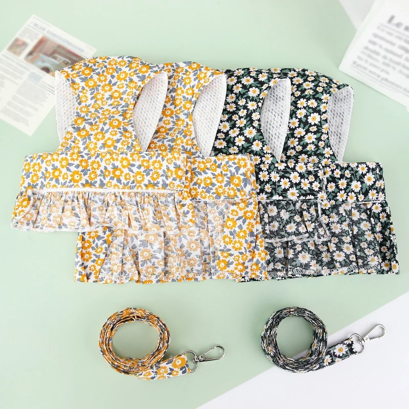 Conjunto de vestido y correa para perro, falda con lazo para perro, chaleco de arnés para gato, tutú de princesa, accesorios para mascotas - imagen 4