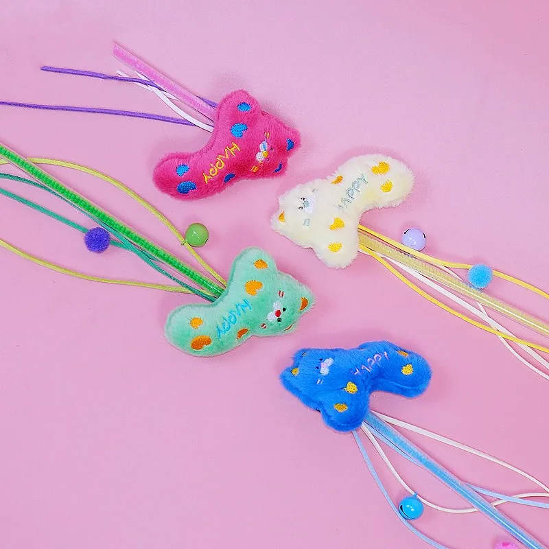 Varita de plumas con campana para gatos – Juguete interactivo