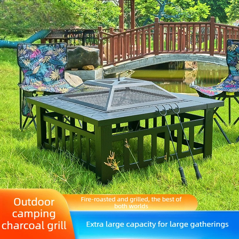 Mesa Multifuncional Exterior para Fogatas y Barbacoa - imagen 2