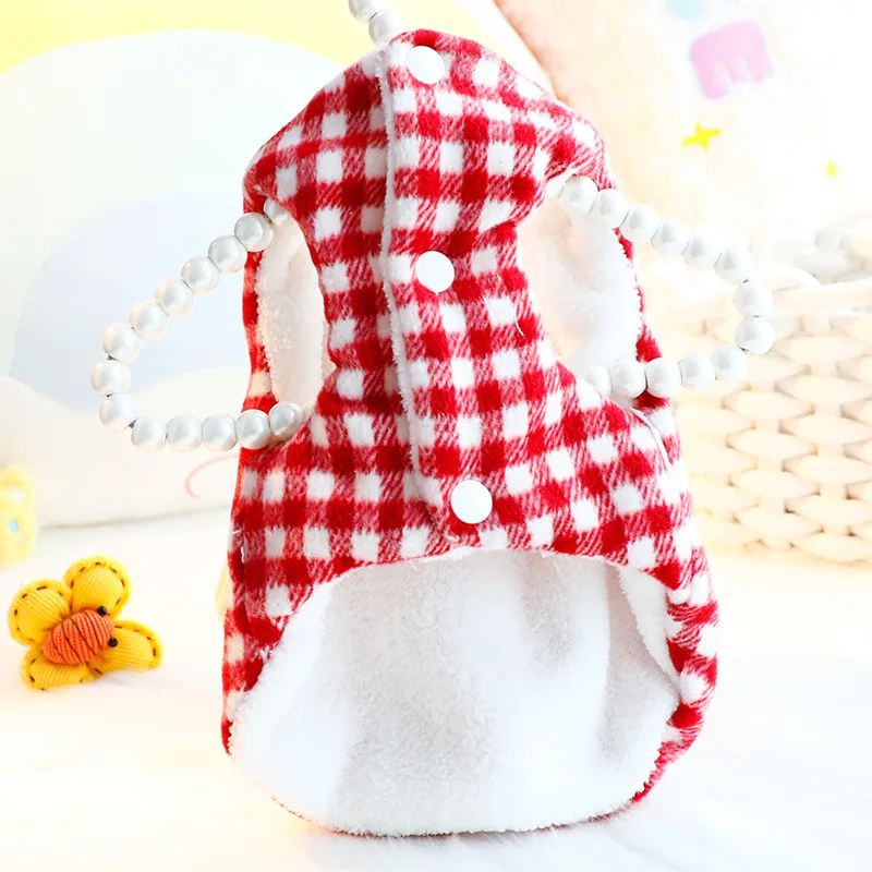 Vêtements pour chiens au Design de lapin mignon, gilet à carreaux pour chiens et chats, adapté aux petits chiens, vêtements pour chiots - imagen 3