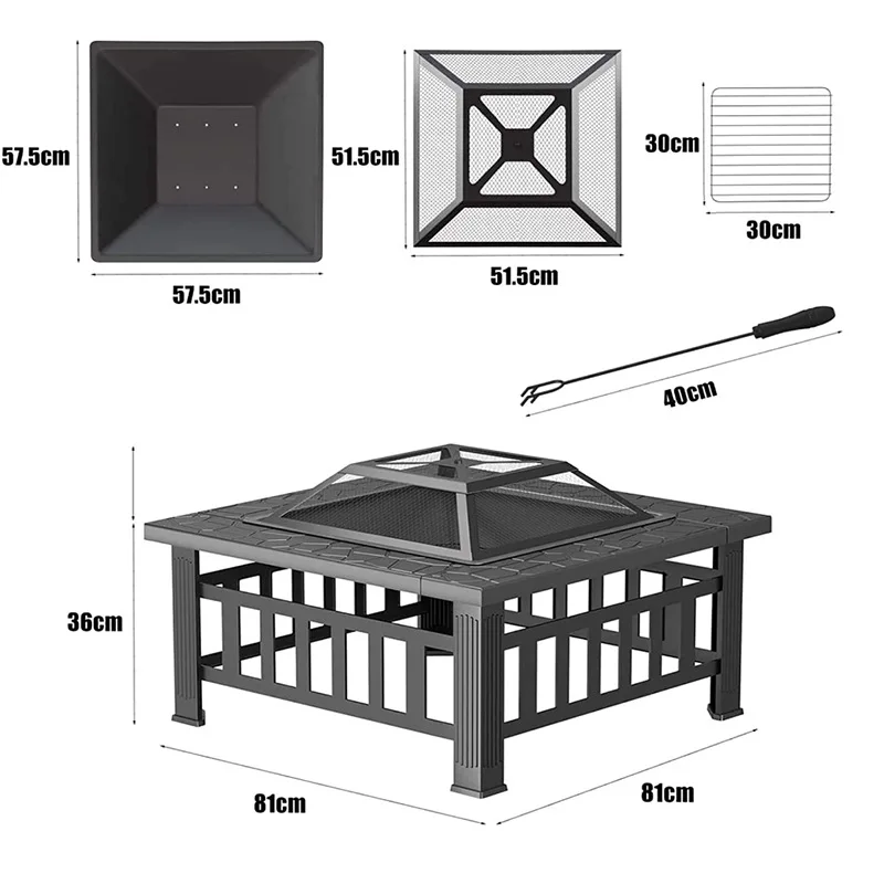 Mesa Multifuncional Exterior para Fogatas y Barbacoa - imagen 4