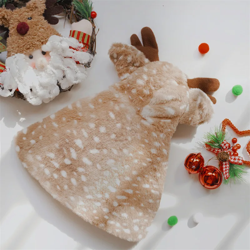Ropa de decoración para mascotas, capa de Reno de Navidad, gato, lindo invierno, productos para mascotas con capucha, accesorios, capas de disfraz creativas y divertidas - imagen 4