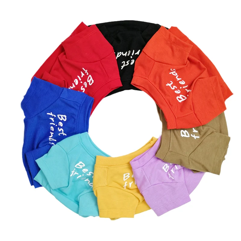 Ropa de Bulldog Francés para mascotas, Camiseta de cuello redondo, chaleco para perros pequeños, mejor amigo, ropa de cachorro, camisa de bajo precio - imagen 3