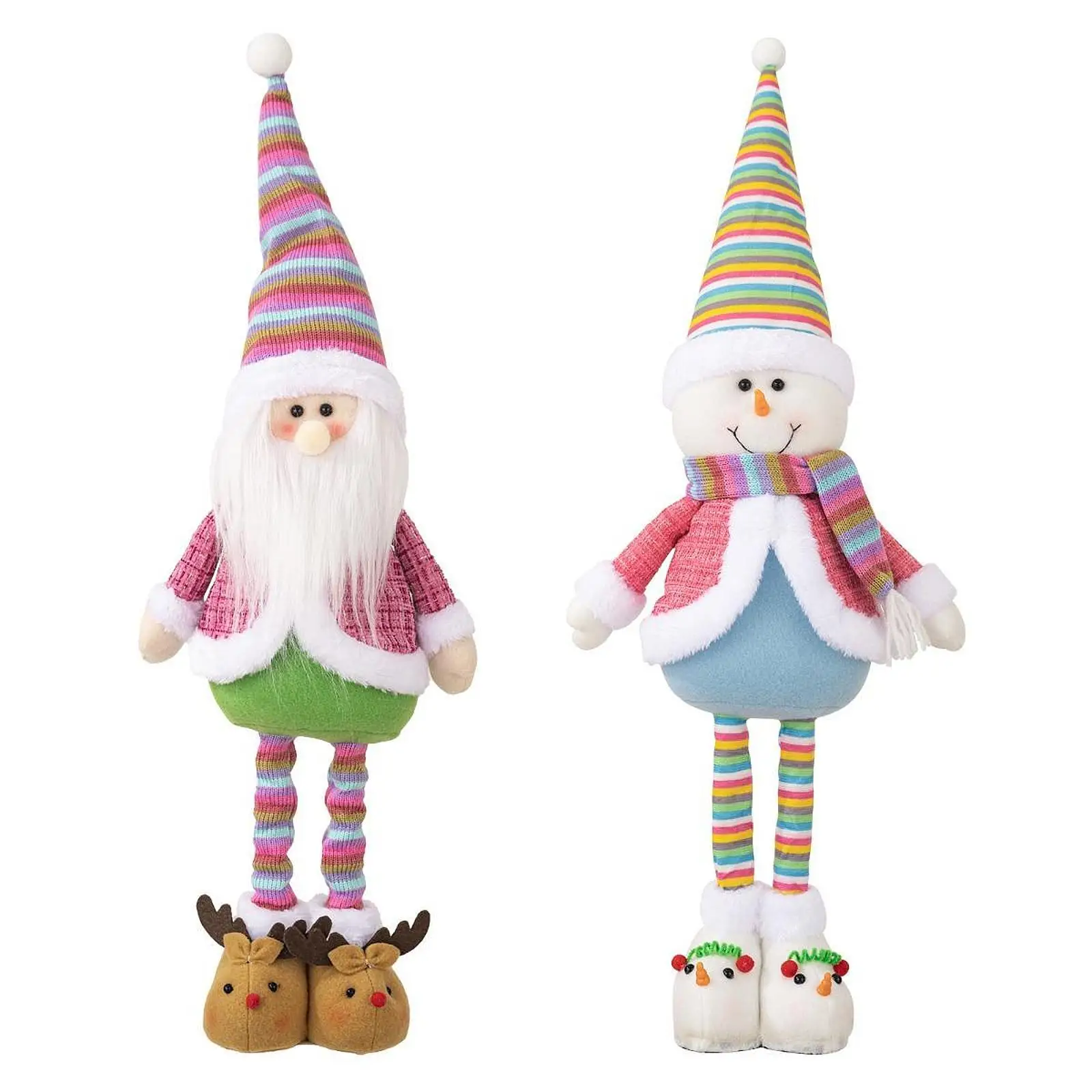 Stretchable Christmas Doll Home Decor Cute Kids Gift Christmas Figure Decoration for Festival Office Bedroom Shopping Mall Table