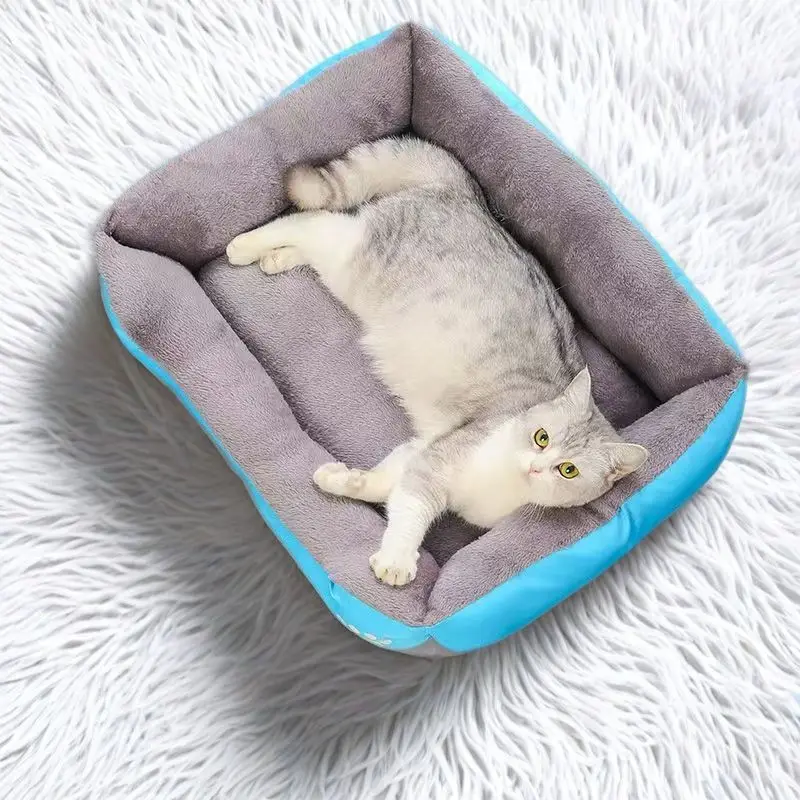 Cestas de talla grande para perros, cachorros y gatos, casa cálida, nido cuadrado de color caramelo, cama para perros, perrera para perros pequeños y medianos - imagen 4