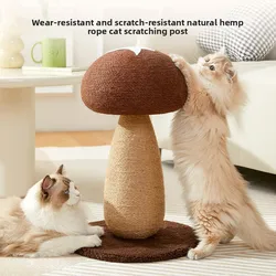 Rascador vertical para gatos de sisal - columna hongo resistente