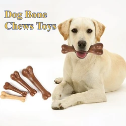 Juguete para masticar hueso de perro, juguete para masticar con sabor a carne natural para perros, cuidado dental y juguete molar antimordida, hueso de entrenamiento interactivo