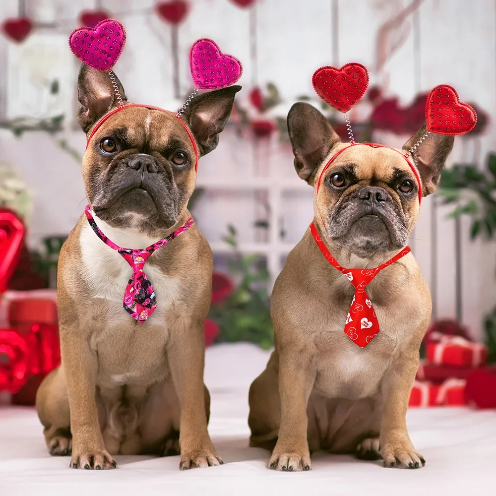 30/50/100 Uds corbatas para perros de San Valentín pajaritas/corbata perros pequeños pajarita para mascotas corbata Regular para perros pequeños gatos - imagen 3