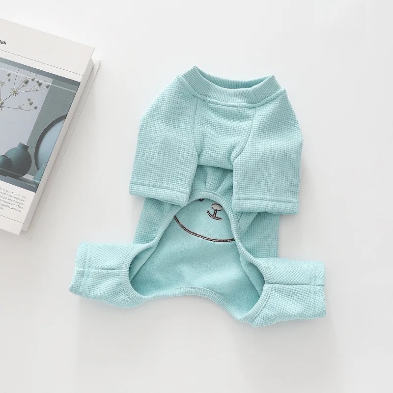 Otoño e Invierno mascota oso de peluche a cuadros mono para perro de cuatro patas abrigo Base de cuatro patas para mascota oso de peluche ropa para perros pequeños pijamas - imagen 4