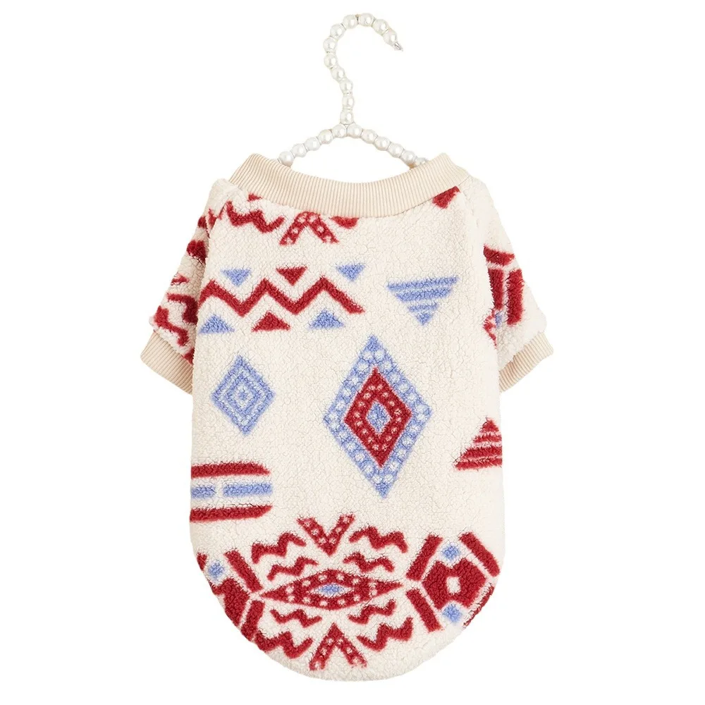 Suéter de felpa cálido para mascotas, ropa cálida para perros pequeños y medianos, hermoso patrón transparente, disfraz de invierno - imagen 5