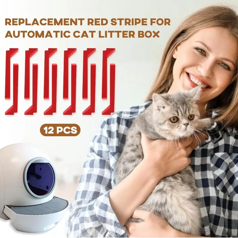 Paquete de 6 espumas rojas para caja de arena para mascotas Els, piezas de repuesto, material EVA cortado con precisión, evita que la arena para gatos de derrame
