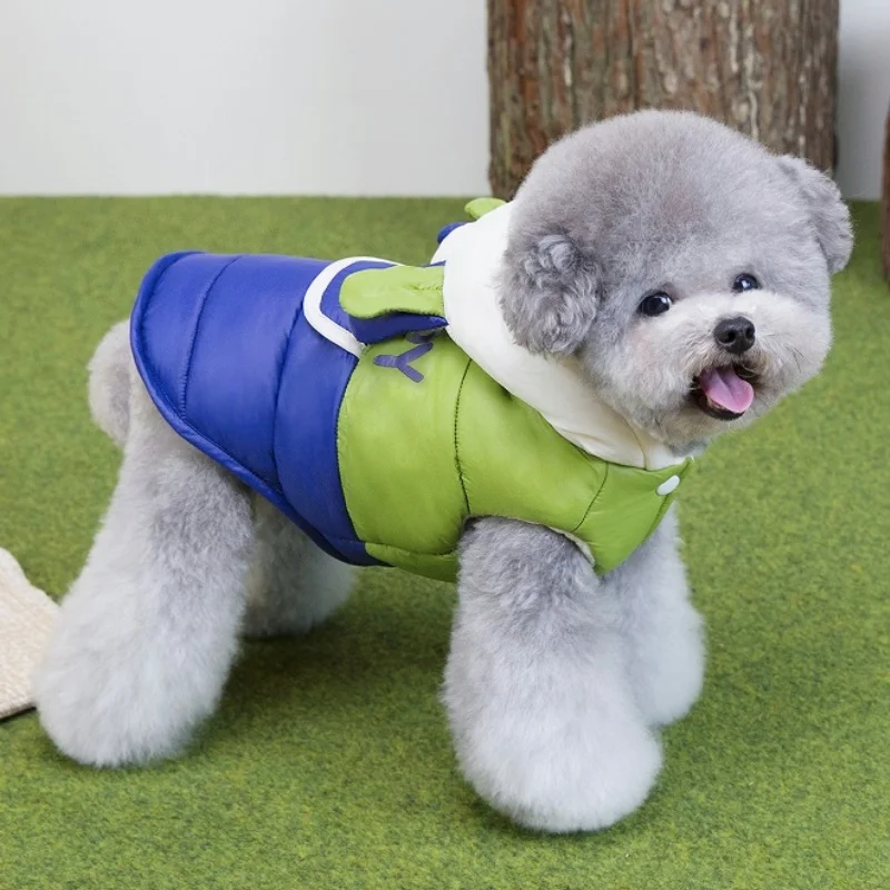 Chaqueta cálida y suave para perro, abrigo acolchado de invierno, ropa para perro, abrigo con orejas de oso para cachorro, chaqueta con estampado de letras para gato, disfraz para mascota Chihuahua - imagen 2