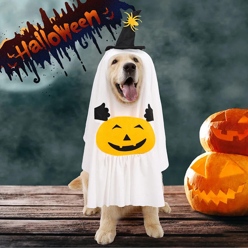 Conjunto de ropa divertida para perros, capa de calabaza creativa, traje de transformación de personalidad para mascotas, abrigo para perros de Halloween, ropa para cachorros, perros pequeños - imagen 2